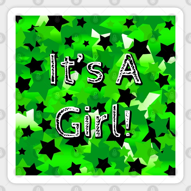 It's A Girl! Stars In Greens Sticker by BlakCircleGirl